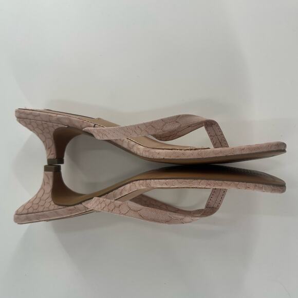 Steven Madden Tavin Embossed Snakeskin Square Toe Kitten Heel Sandals Sz 6.5 - Picture 3 of 5